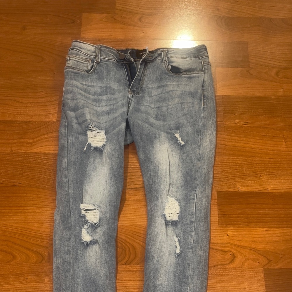 Men’s Skinny Jeans-Light Blue-Size 30